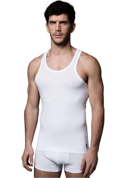 Pamuklu & Modal Kumaş, Erkek Atlet ve Boxer Şort Seti Beyaz