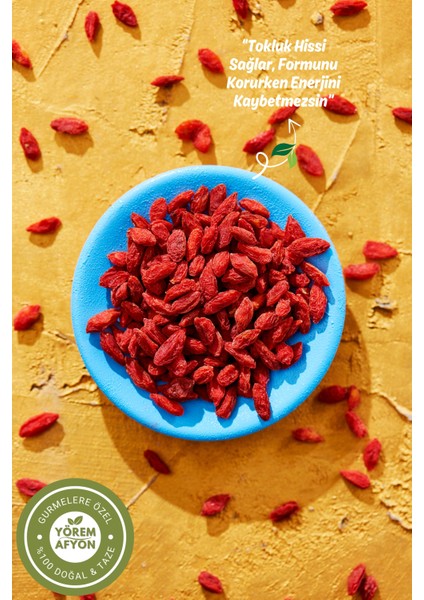 Yörem Afyon Doğanın Kırmızı Mucizesi Kadim Gençlik Sırrı Doğal Gojiberry, Kurt Üzümü (Lycium Barbarum) | 90GR. fırsatları