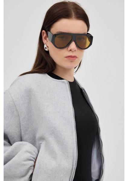 Gri Balon Kol Fermuarlı Astarlı Kısa Kadın Ceket 3053A indirimleri