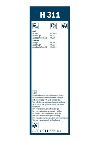 Rear Opel Astra J 2009 - 2015 Arka Silecek - H311 fiyatları