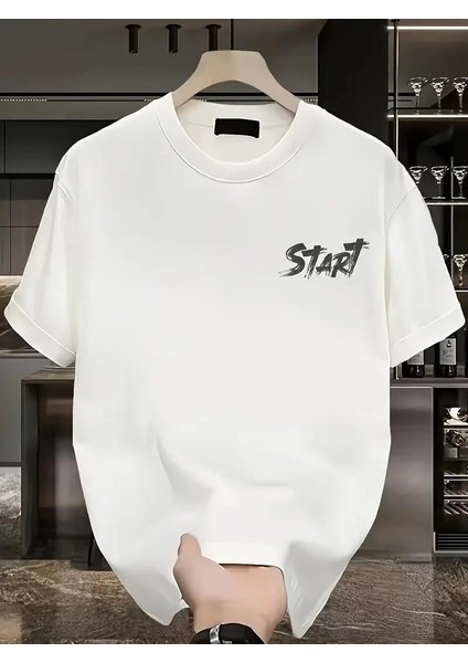 20/1 Penye Compack Start All Over Baskılı Oversize Bisiklet Yaka Kısa Kol Yazlık T-Shirt - Beyaz fiyatları