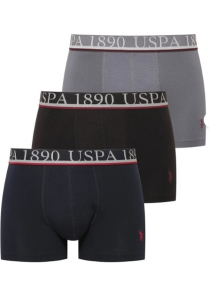 Erkek Lisanslı Uspa / Siyah - Antrasit - Lacivert Exclusive 3 Adet Boxer