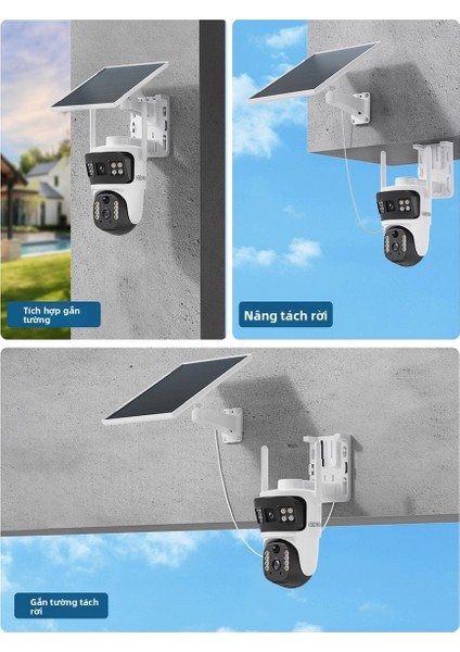 600W Piksel Çift Görüşlü 4G Güvenlik Kamerası Modu Mobil Uzaktan Interkom Gözetleme Sistemi ile Aov Güneş Enerjili Kamera