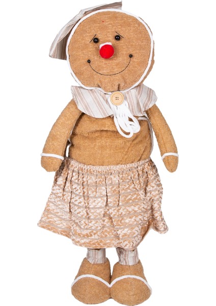 Yılbaşı Süsü, Kurabiye Kadın, Kahverengi - Uzayan Ayaklı, 30X60-90 cm fırsatları