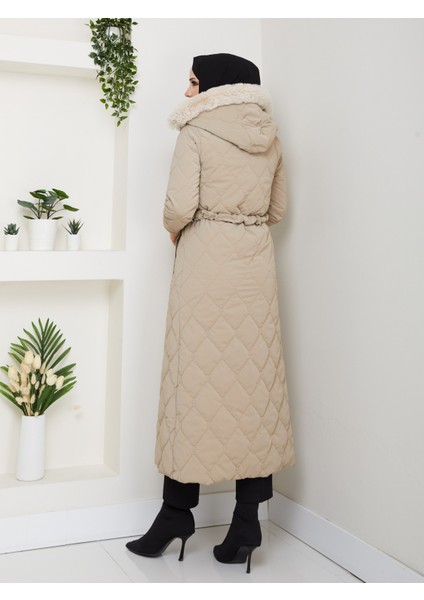 Kadın Ince Dolgulu Uzun Nova Kumaş Çıt Çıtlı Mont Kaban 1174 fiyatları