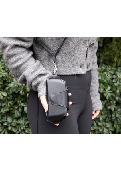 Riviera Deri Askılı Gözlük Kılıfı Parlak Siyah indirimleri