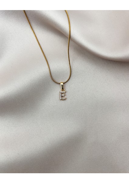 Fıora Çelik Zirkon Taşlı Harf Kolye Sade Şık Gold Ayarlanabilir Zincir Tüm Alfabe fiyatları