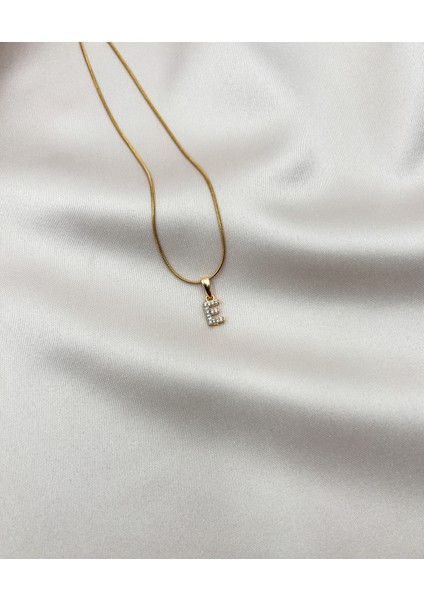 Fıora Çelik Zirkon Taşlı Harf Kolye Sade Şık Gold Ayarlanabilir Zincir Tüm Alfabe modelleri
