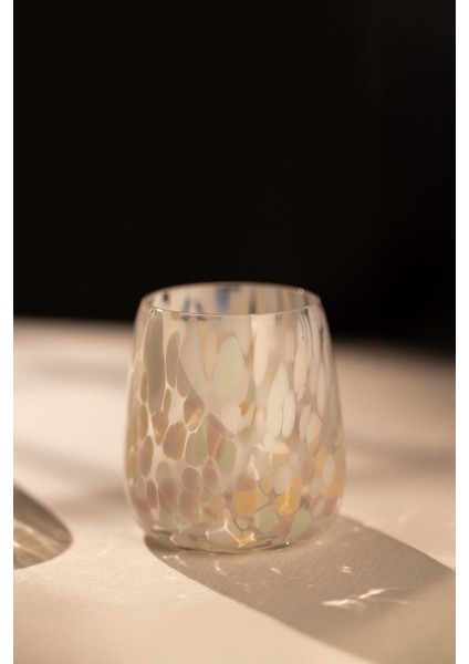 Spotted El Yapımı Kendinden Renkli 2'li Su Bardak Seti Bej-Krem 330 cc indirimleri