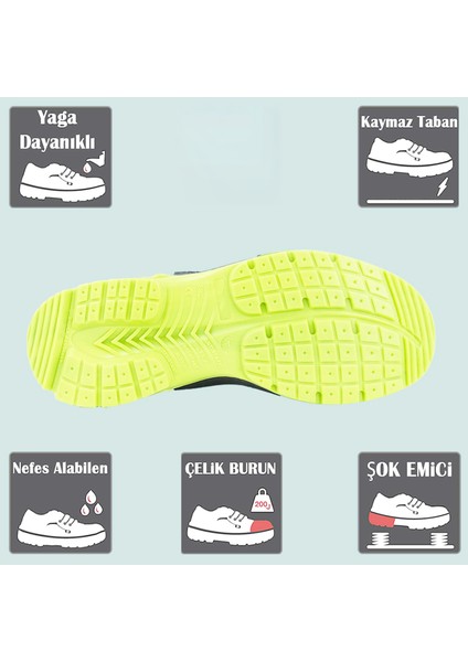 Iş Ayakkabısı Çelik Demir Burunlu 44 Numara Kauçuk Ara Tabanlı Iş Güvenlik Inşaatçı Rahat Bağcıklı indirimleri