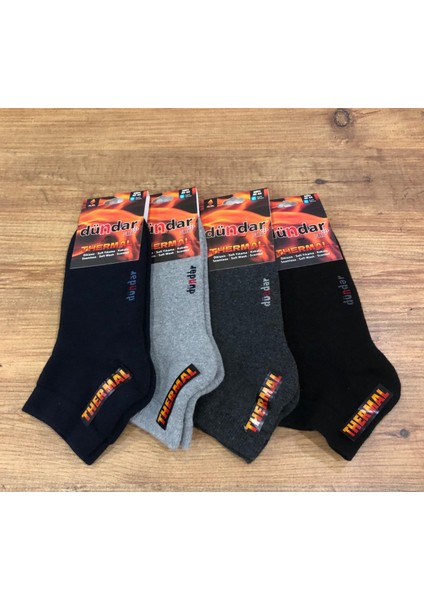 4 Lü Dündar Erkek Termal Havlu Kışlık Dikişsiz Patik Çorap 40 - 44 No modelleri