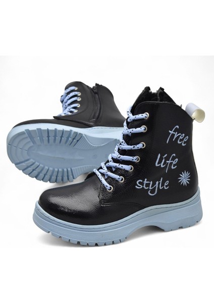 258 Ortopedik Bağcıklı Fermuarlı Kız Çocuk Bot Ayakkabı Kürklü Kız Çocuk Bot