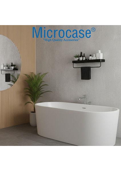 Çok Amaçlı Modern Duvar Rafı ve Havlu Askılığı Banyo Mutfak Malzeme Düzenleyici Siyah AL5340 fırsatları