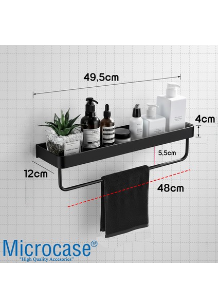 Çok Amaçlı Modern Duvar Rafı ve Havlu Askılığı Banyo Mutfak Malzeme Düzenleyici Siyah AL5340 indirimleri
