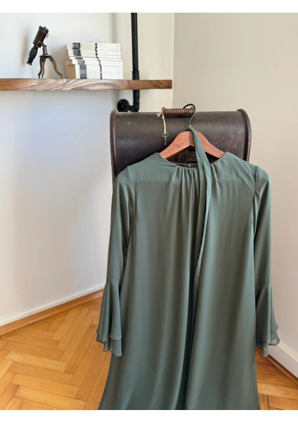 Şifon Volanlı Elbise 5088