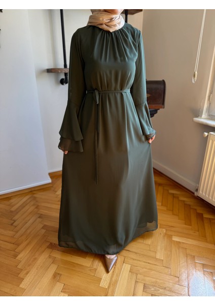 Şifon Volanlı Elbise 5088 indirimleri