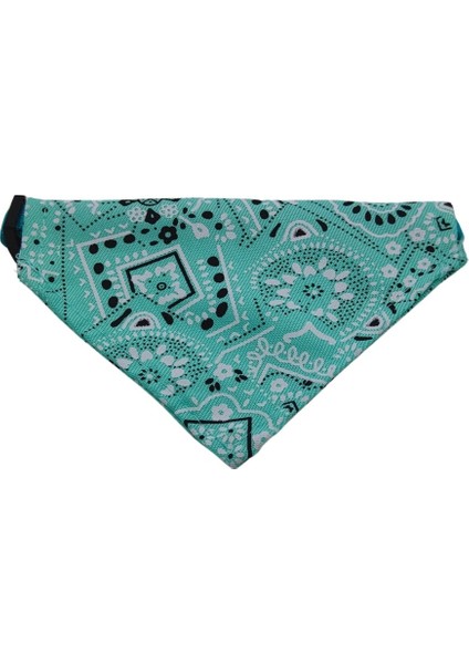 Üçgen Şeklinde, Ayarlanabilir Kedi ve Köpek Boyun Bandanası Su Yeşili Renk