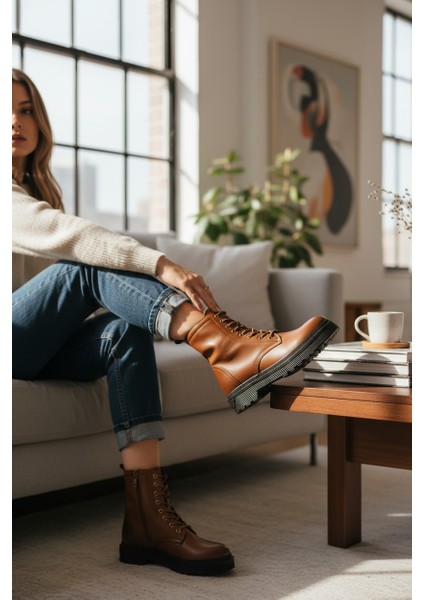 Wanettı Taba Fermuarlı&bağcıklı Kauçuk Taban Kadın Bot fiyatları