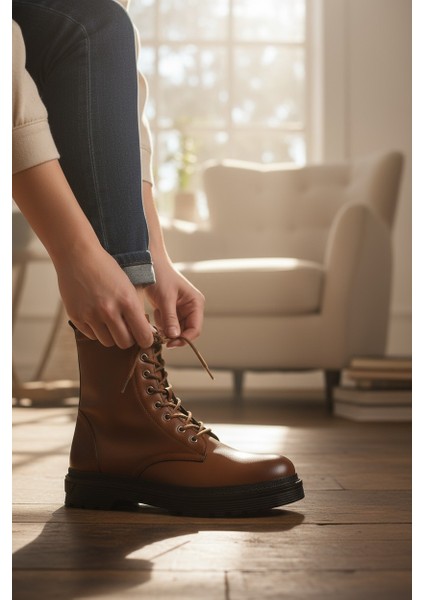 Wanettı Taba Fermuarlı&bağcıklı Kauçuk Taban Kadın Bot fırsatları