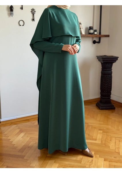 Pelerinli Bel Bağlamalı Elbise 1002 fiyatları