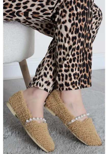 Kadın Incili Ev Babeti Yünlü - Vizon - 37 fiyatları