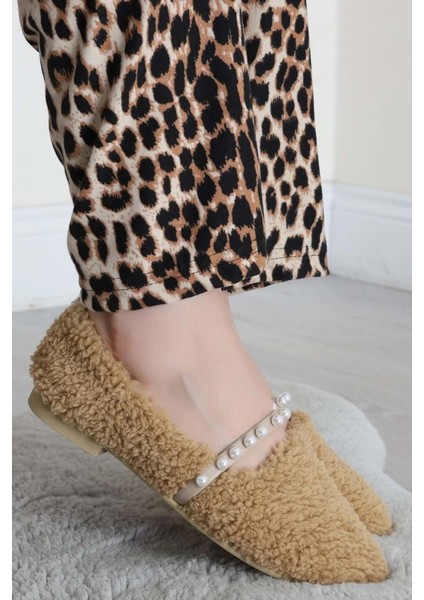 Kadın Incili Ev Babeti Yünlü - Vizon - 37 indirimleri