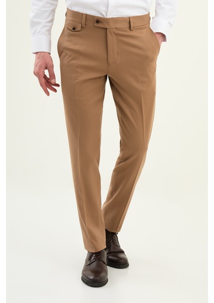 Düz Super Slim Fit Cep Detaylı Klasik Erkek Pantolon