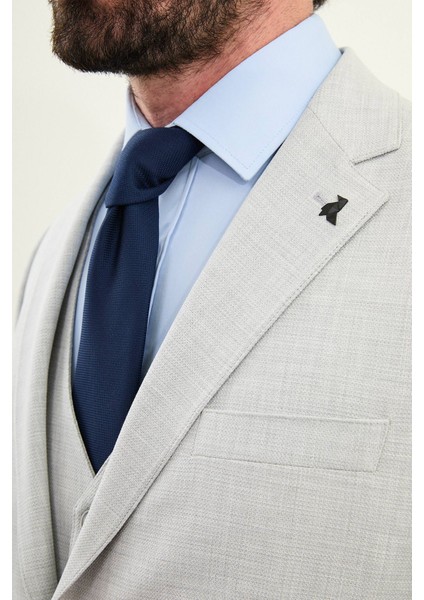 Dokulu Slim Fit Mono Yaka Erkek Takım Elbise fiyatları