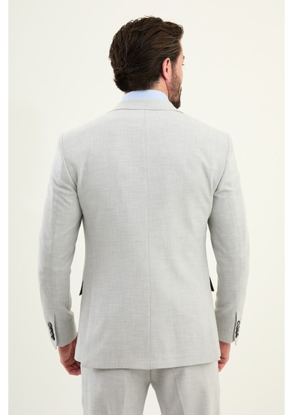 Dokulu Slim Fit Mono Yaka Erkek Takım Elbise indirimleri