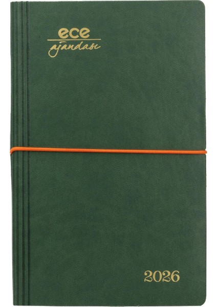 Ajandası Yeni Akçay 2026 Yeşil - Günlük Çizgili 12X18