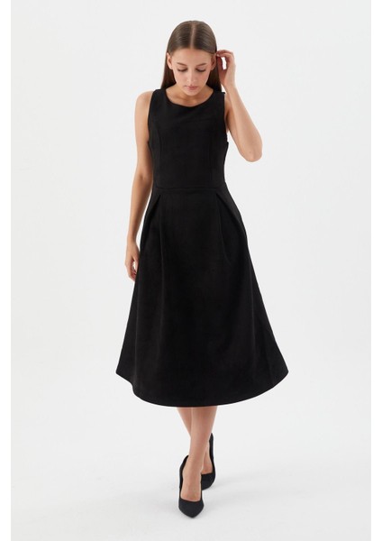 Süet Midi Elbise Sıyah fiyatları