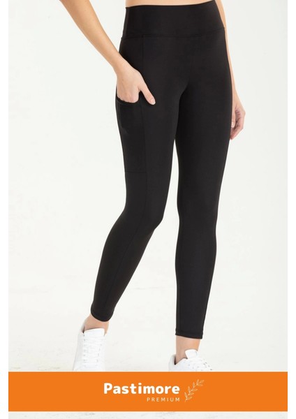 Enenstyle Fashıon Boutıque Yeni Sezon Iç Göstermez Cepli Yoga Taytı Sıkı Dokuma Teknolojisi Siyah Seamless Kadın Tayt