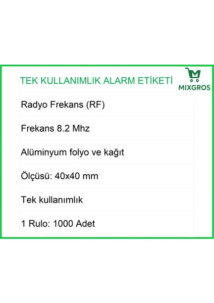 4x4 cm Barkodlu Alarm Etiketi Rf Radyo Frekans 1 Rulo: 1000 Adet fırsatları