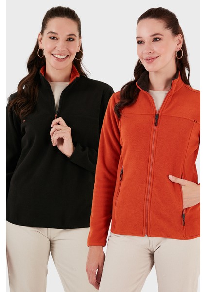 Slim Fit Yumuşak Dokulu Anti-Pilling Tüylenme Yapmayan 2'li Paket Polar Bayan Polar 590700200S2