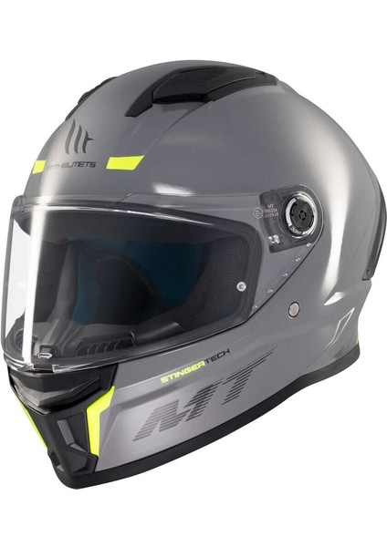 mt Stınger 2 Solıd A12 Parlak Gri Kapalı Kask