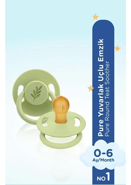 Pure Yuvarlak Uçlu Kauçuk Emzik No:1 0-6 Ay Yeşil fiyatları