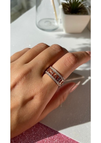 Özel Tasarım Rose Kaplama Yüksek Kalite Üretim Alyans Model 925 Ayar Gümüş Yüzük