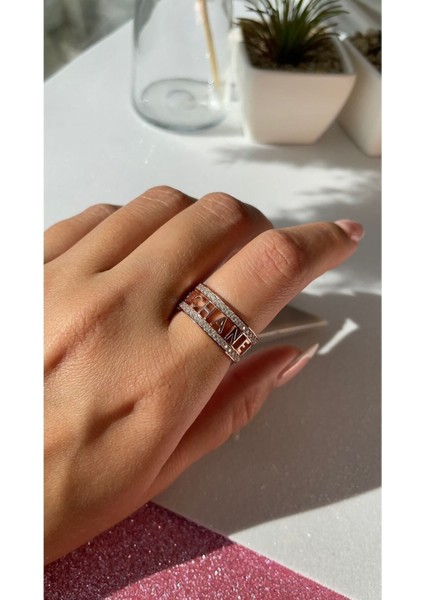 Özel Tasarım Rose Kaplama Yüksek Kalite Üretim Alyans Model 925 Ayar Gümüş Yüzük fiyatları