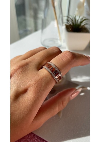 Özel Tasarım Rose Kaplama Yüksek Kalite Üretim Alyans Model 925 Ayar Gümüş Yüzük fırsatları