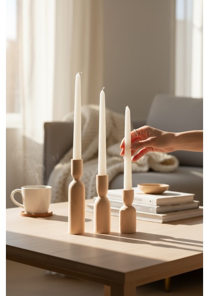 3'lü Şamdan Set, Mumluk