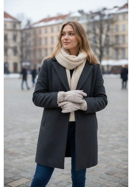 Paraşüt Kumaş Dokunmatik Içi Peluş Kadın Eldiven