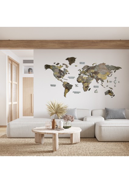 Tobacco Ahşap Dünya Haritası