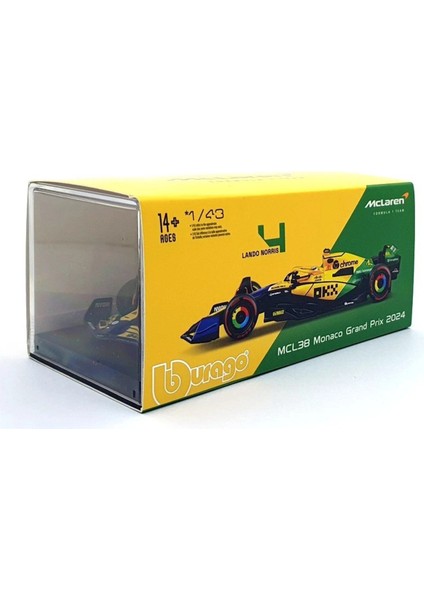 1:43 Burago 2024 Mclaren MCL38 Team Mclaren #4 - Lando Norrıs - Monaco Gp fırsatları