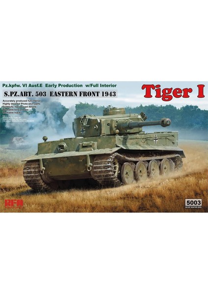 5003 1/35 Ölçek, Tiger I Erken Dönem Tankı, İç Detaylı, Plastik Model kiti