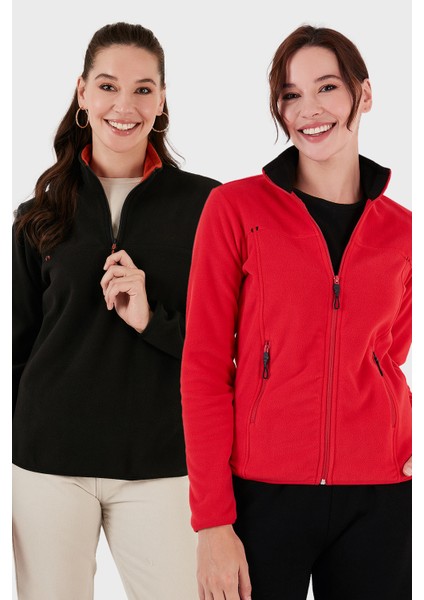 Slim Fit Yumuşak Dokulu Anti-Pilling Tüylenme Yapmayan 2'li Paket Polar Bayan Polar 590700200S2