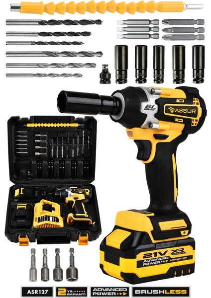 Pro Kömürsüz 21V Çift Akülü 450NM Somun Sıkma Sökme