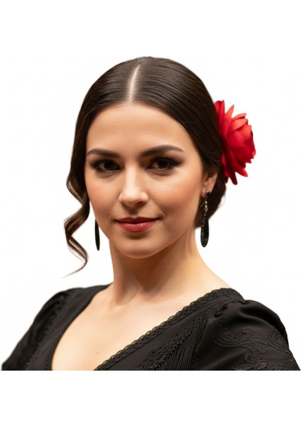 Woody Cord Kırmızı Saten Gül Toka Klasik ve Romantik fırsatları