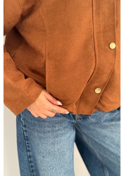 Kadın Fermuarlı Altın Düğmeli Mont– Structured Style modelleri