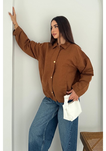 Kadın Fermuarlı Altın Düğmeli Mont– Structured Style indirimleri