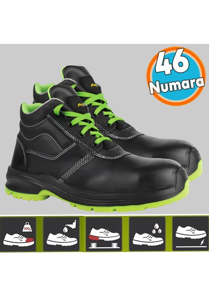 Iş Ayakkabısı Çelik Demir Burunlu 46 Numara Metal Ara Tabanlı Iş Güvenlik Inşaatçı Rahat Bağcıklı